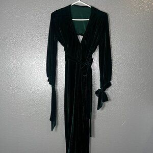 Women’s Green Velvet Ruched Long Sleeve Bodysuit Off Shoulder Party Clubwear